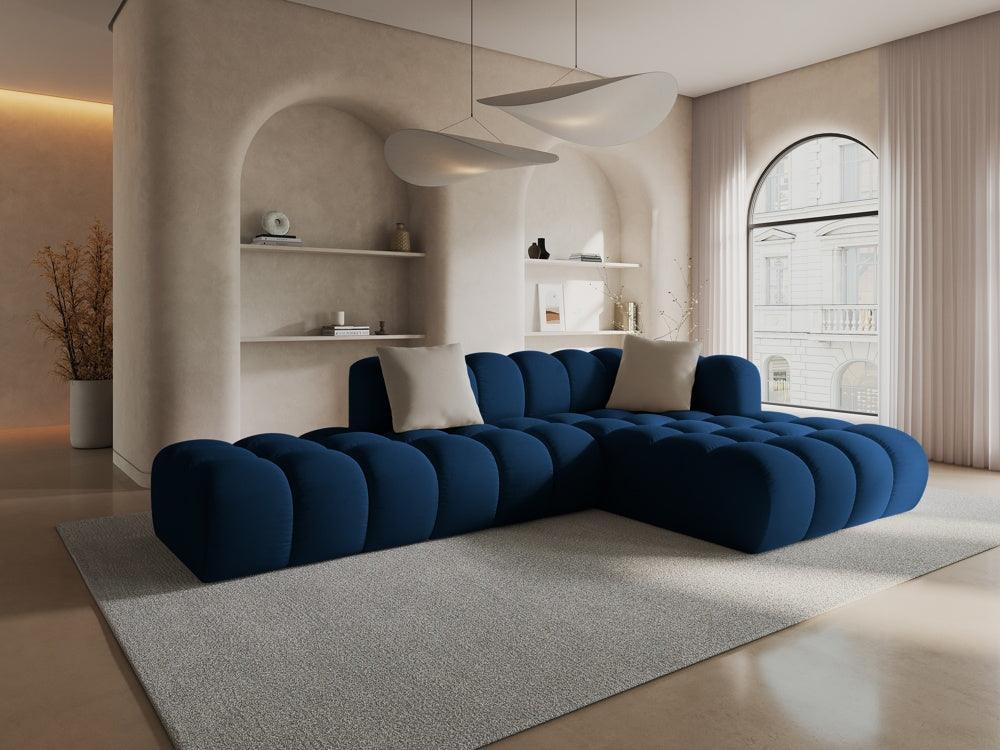 Narożnik aksamitny 5-osobowy prawostronny HALLEY granat królewski Windsor & Co Eye on Design