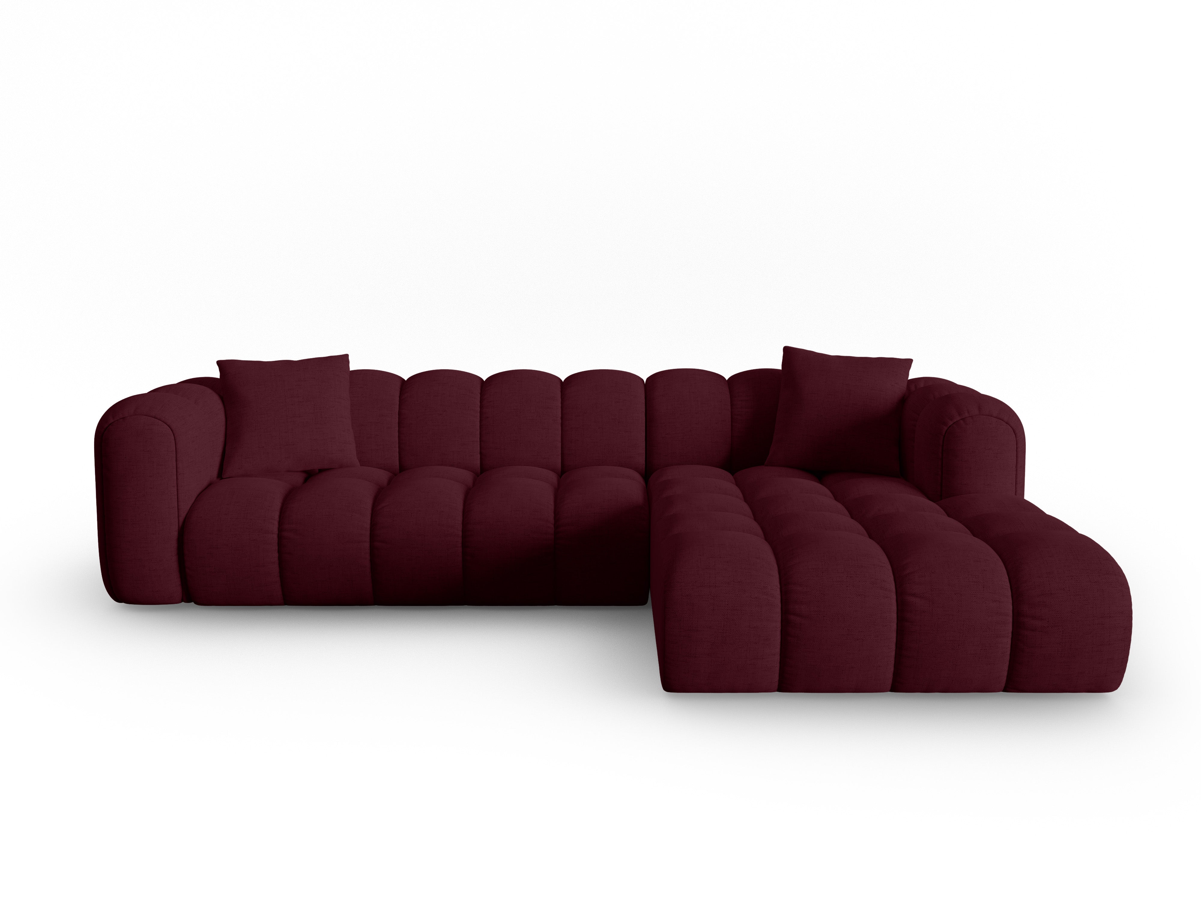 4-seater right-facing corner sofa ASTRO burgundy chenille