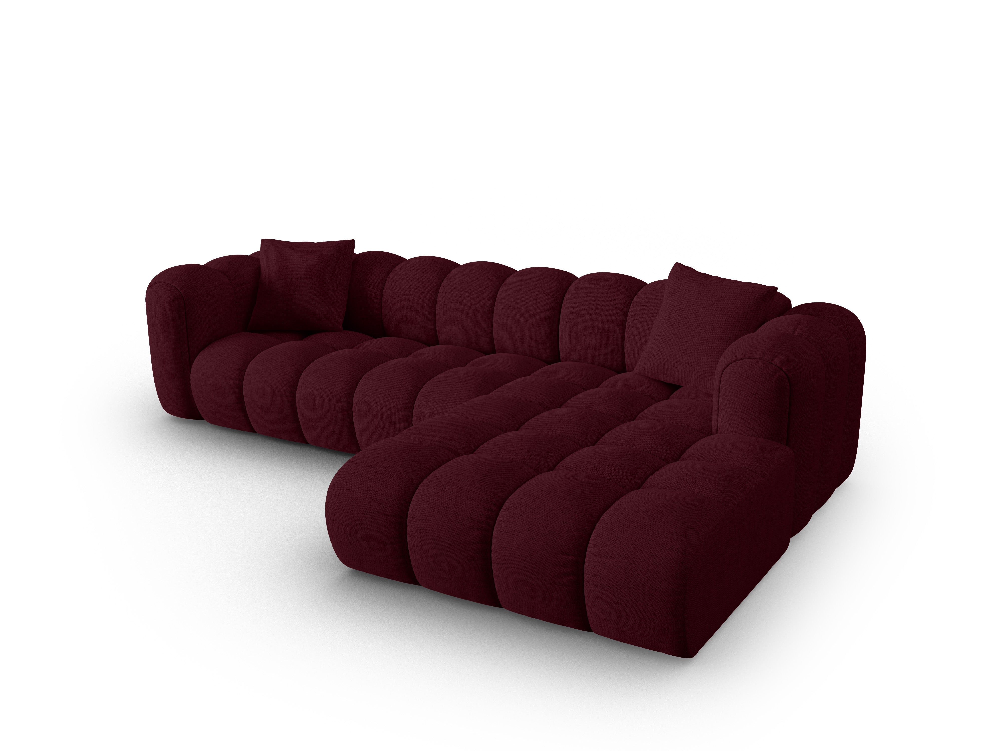 4-seater right-facing corner sofa ASTRO burgundy chenille