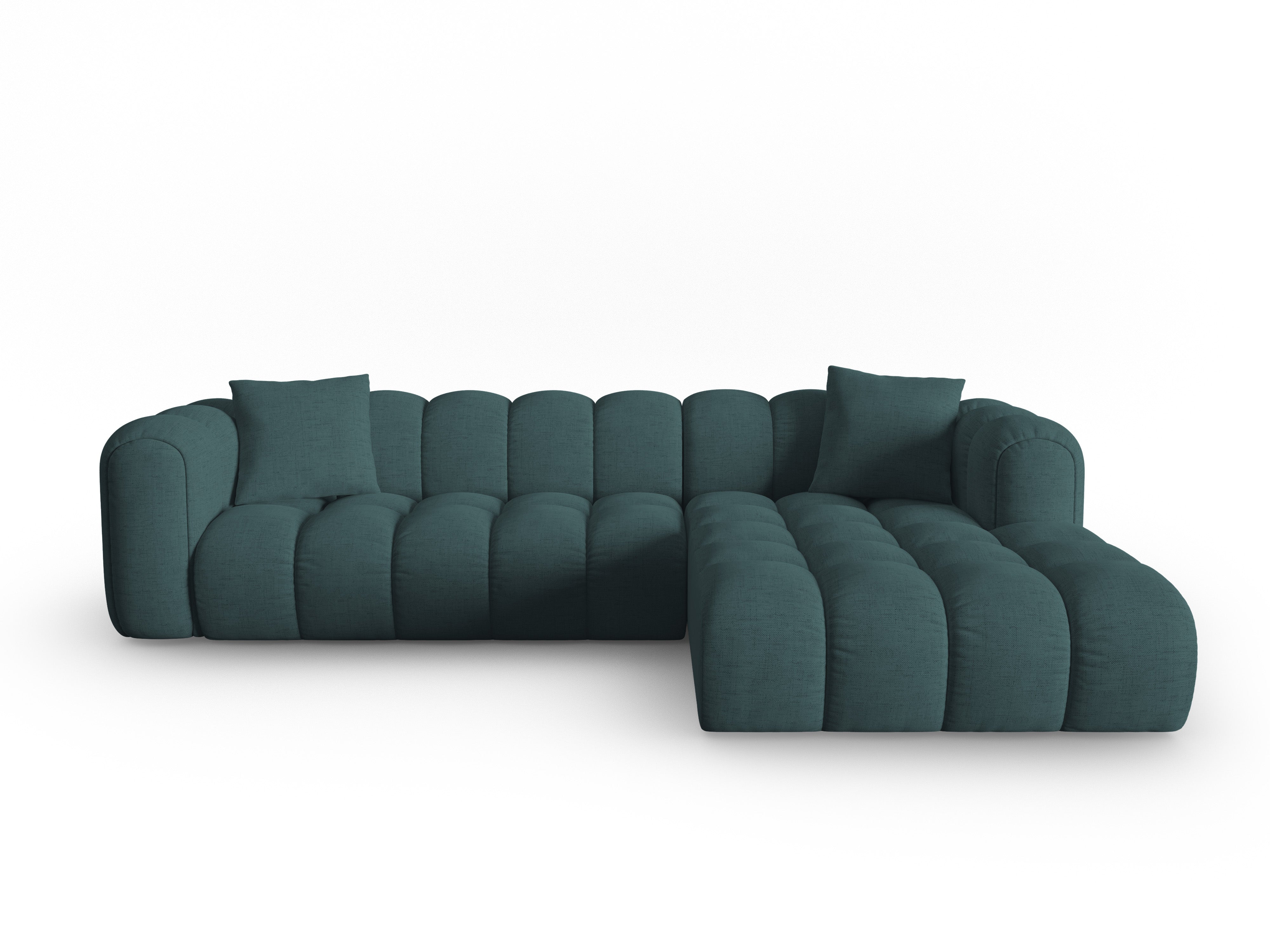 4-seater right-facing corner sofa ASTRO turquoise chenille