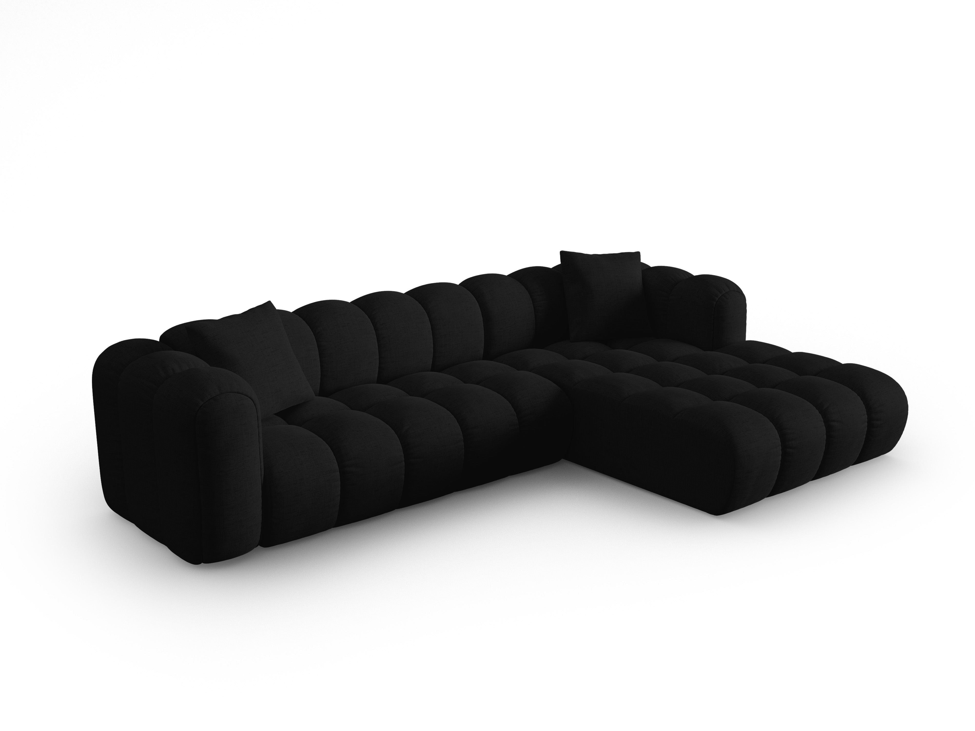 4-seater right-facing corner sofa ASTRO black chenille