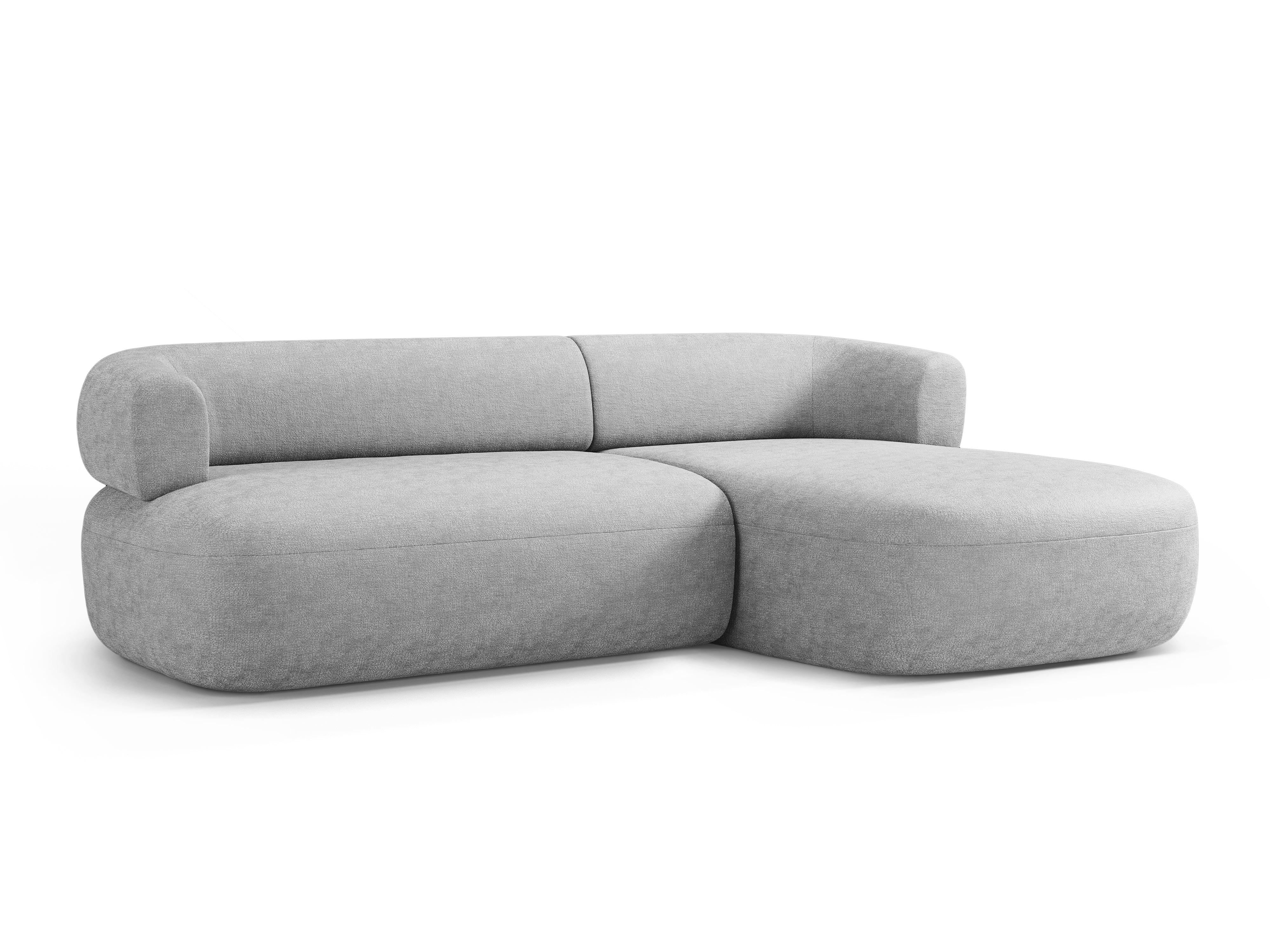 3-sitziger, rechtsseitiger ALDRIN Ecksofa in grauem Chenille