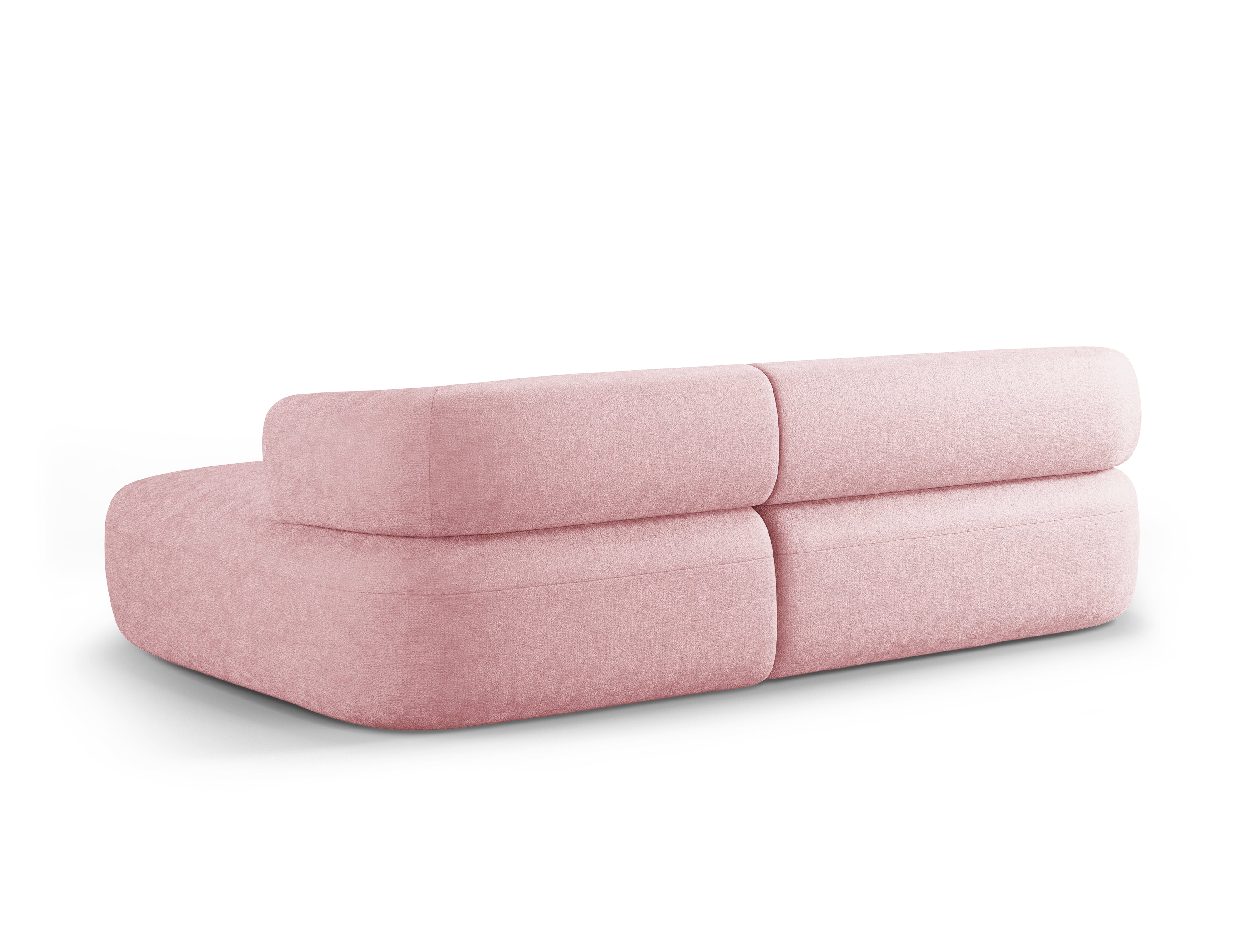 3-sitziger rechter Ecksofa ALDRIN in rosa Chenille