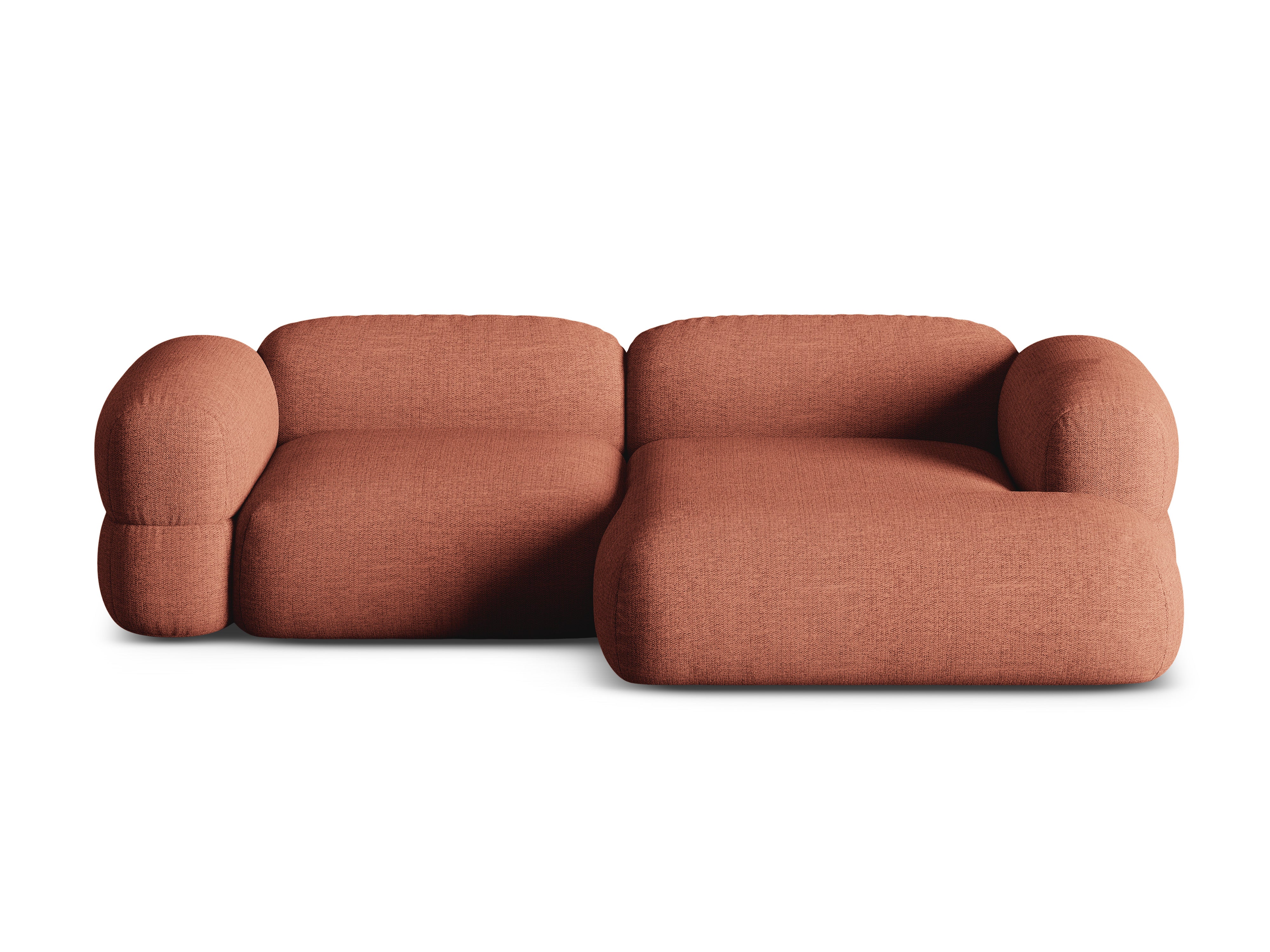 Right-hand corner sofa ROGER coral chenille