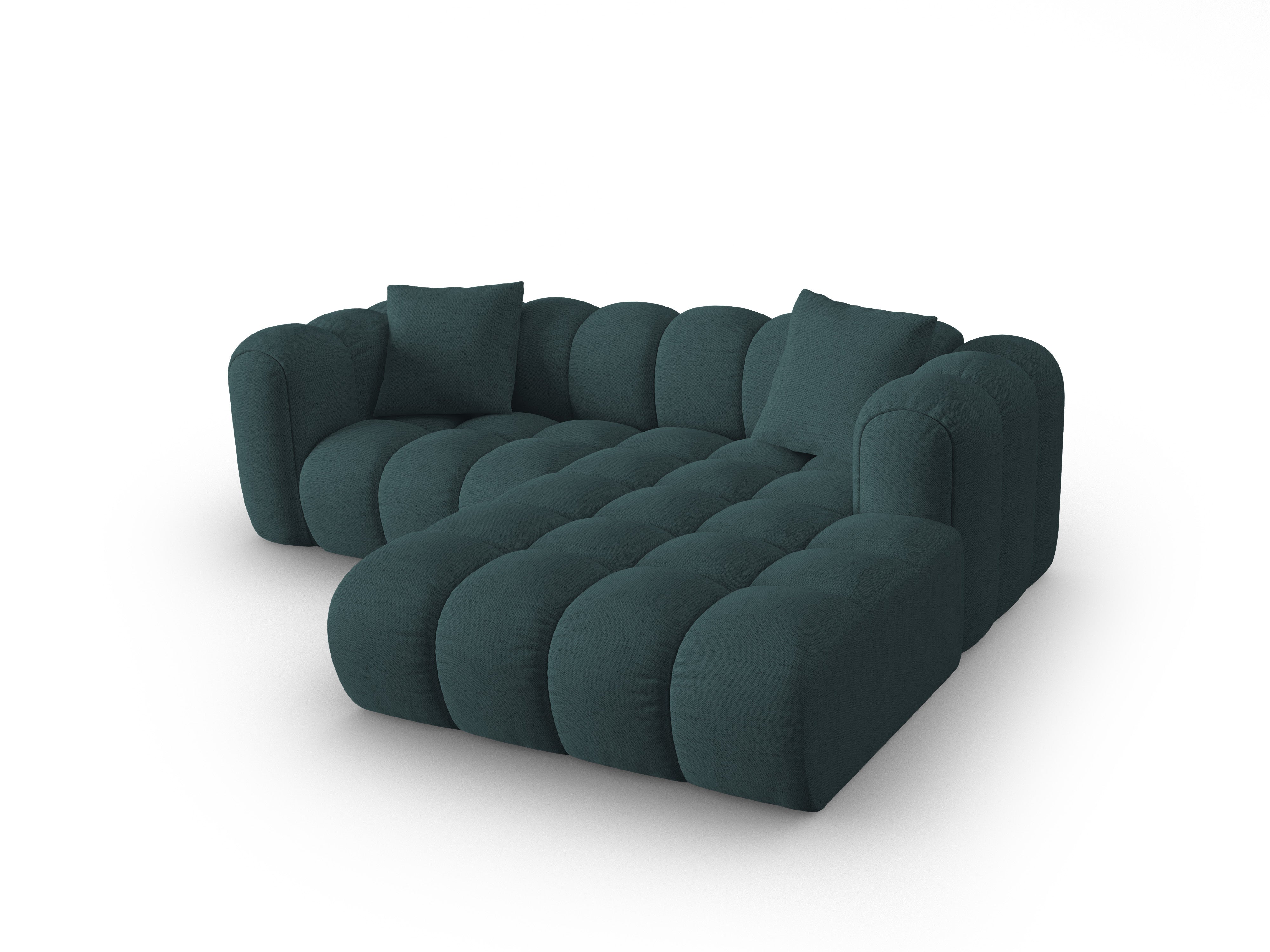 Right-facing 3-seater corner sofa ASTRO turquoise chenille
