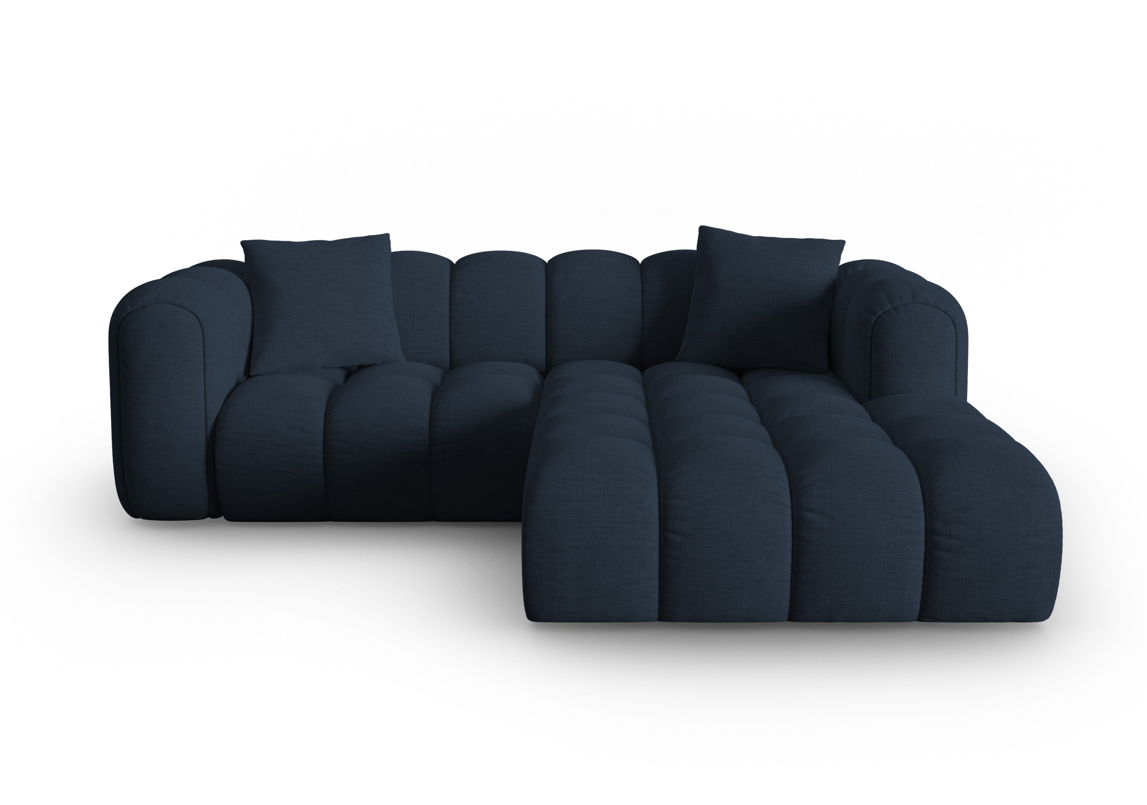 3-sitziger rechter Ecksofa ASTRO königsblau Chenille