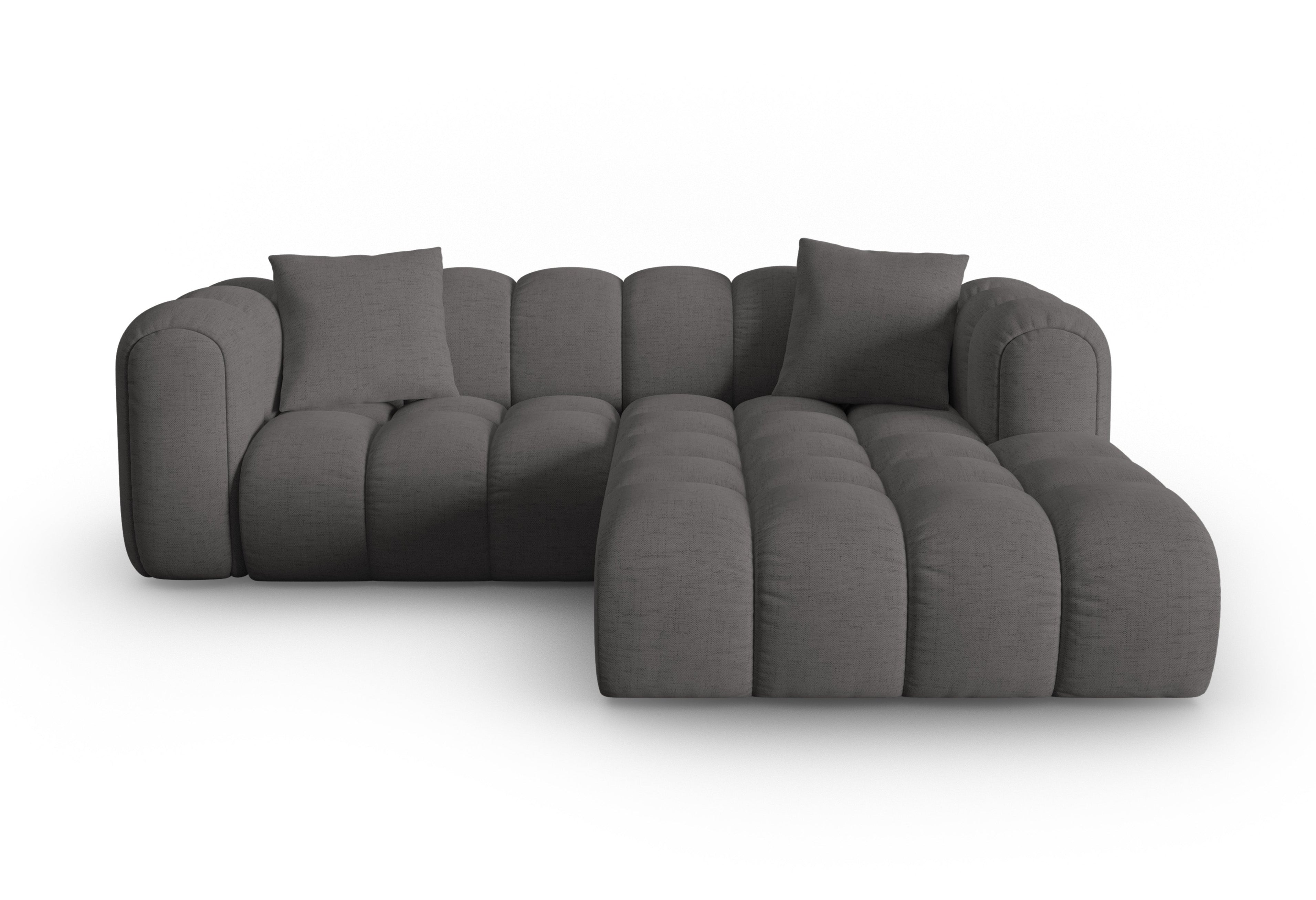 3-sitziger rechter Ecksofa ASTRO graues Chenille