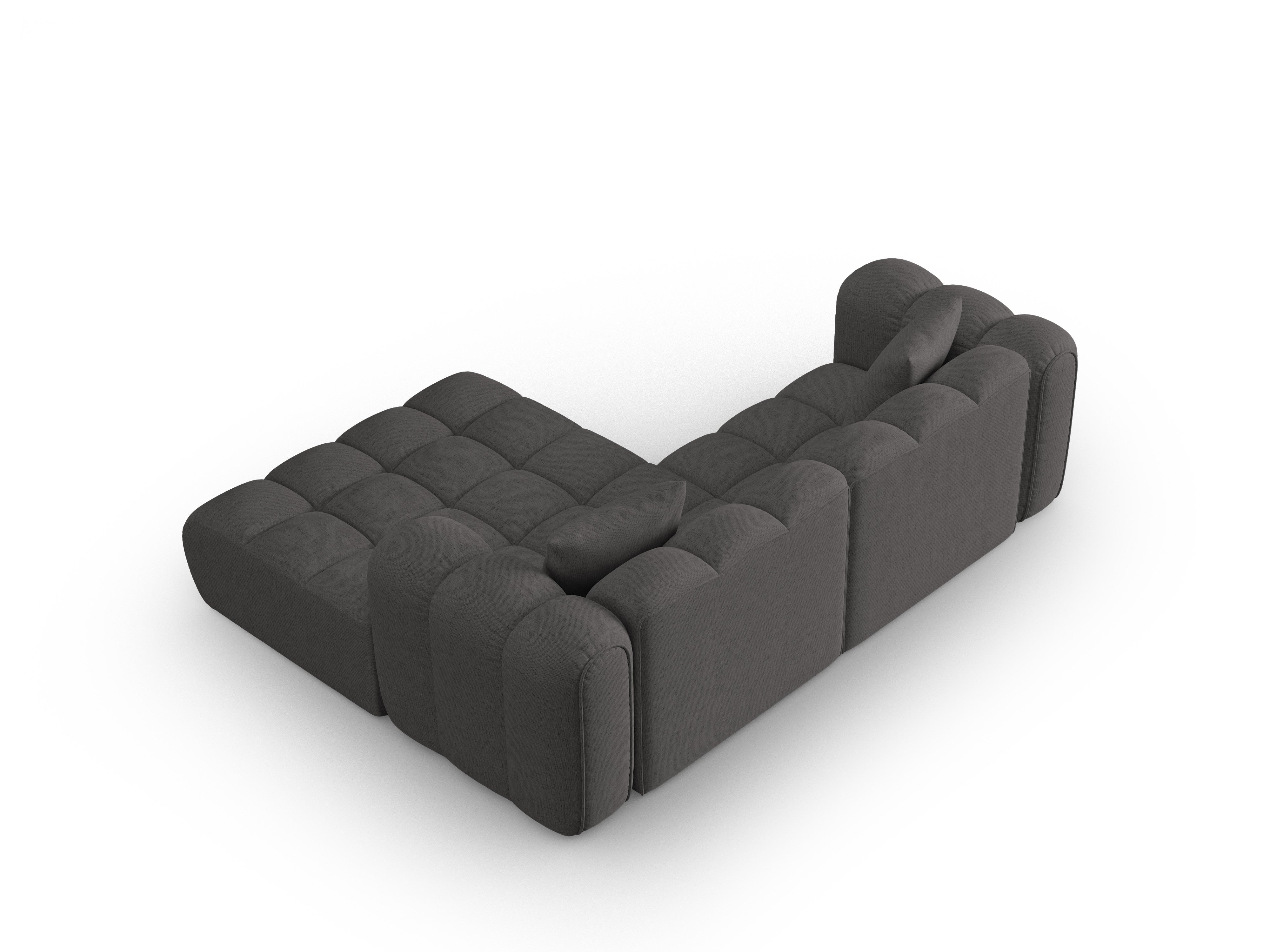 3-sitziger rechter Ecksofa ASTRO graues Chenille