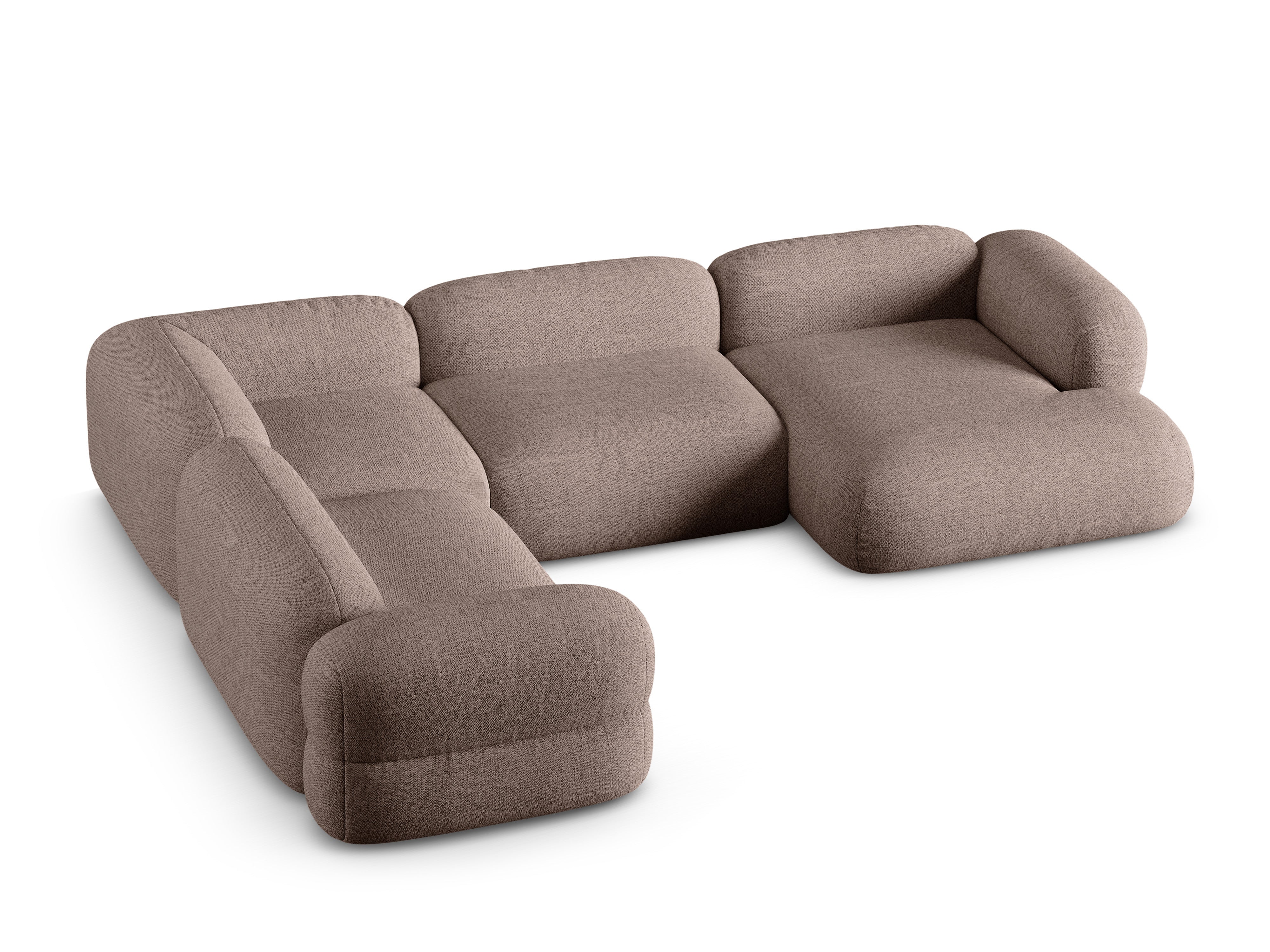 U-förmiger linker Ecksofa ROGER cappuccino Chenille
