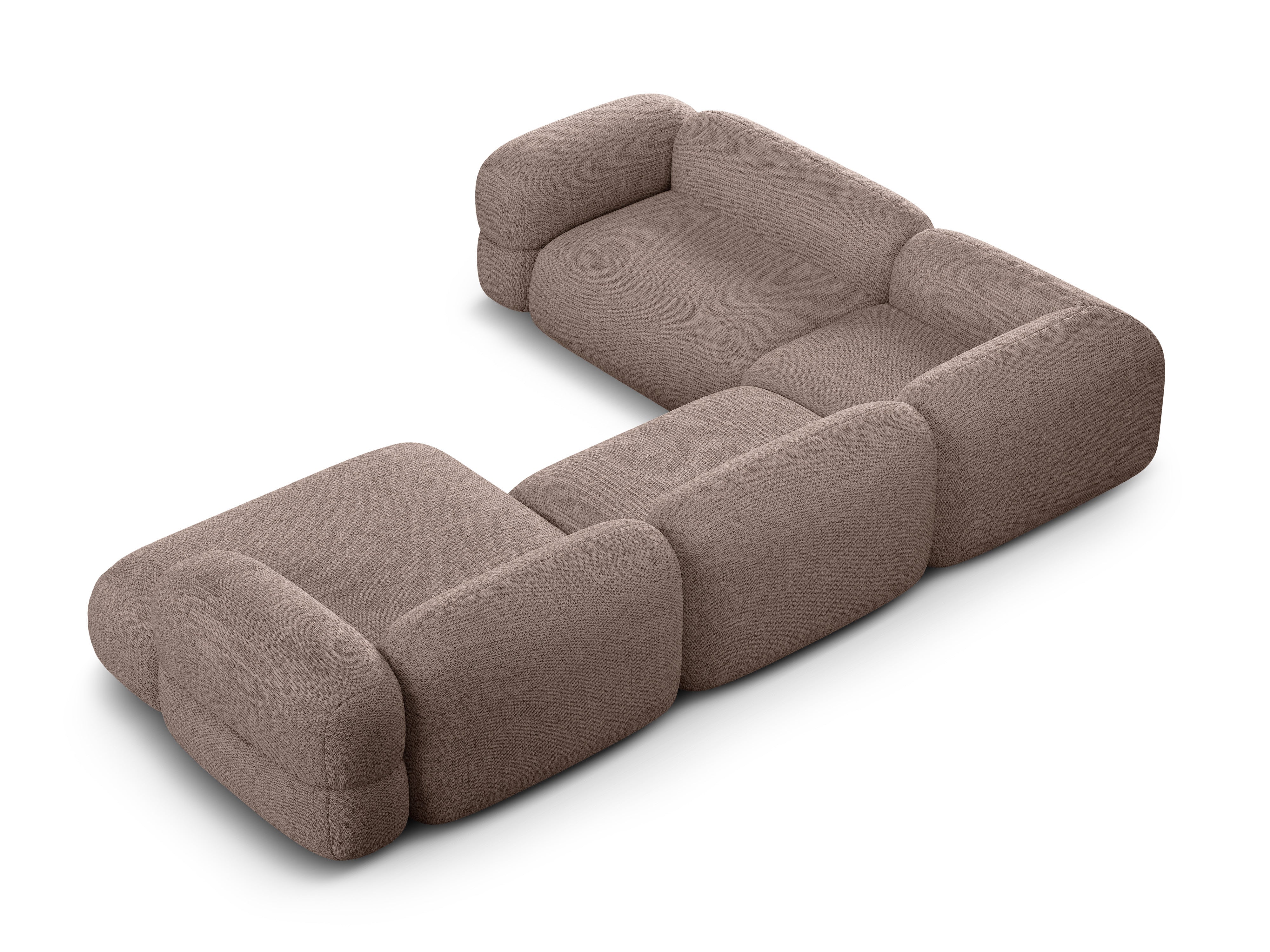 U-förmiger linker Ecksofa ROGER cappuccino Chenille