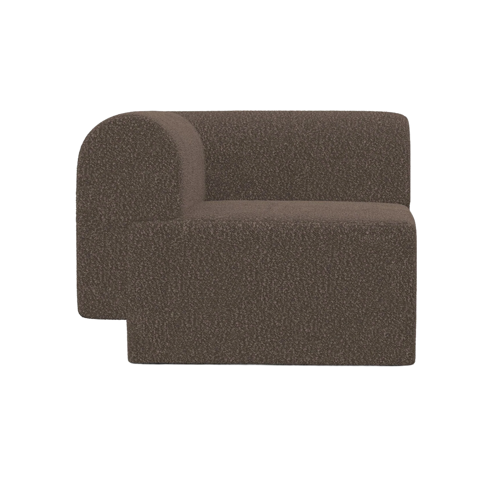 Modulsofa TORI - braunes Boucle-Eckmodul