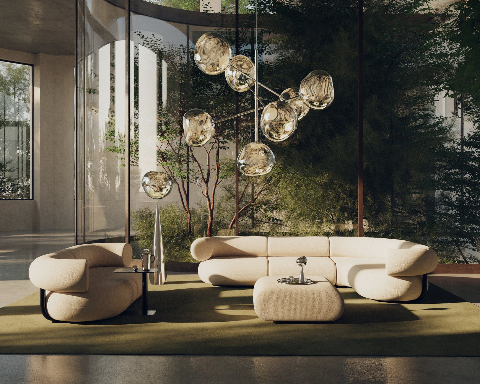 Fat upholstered sofa