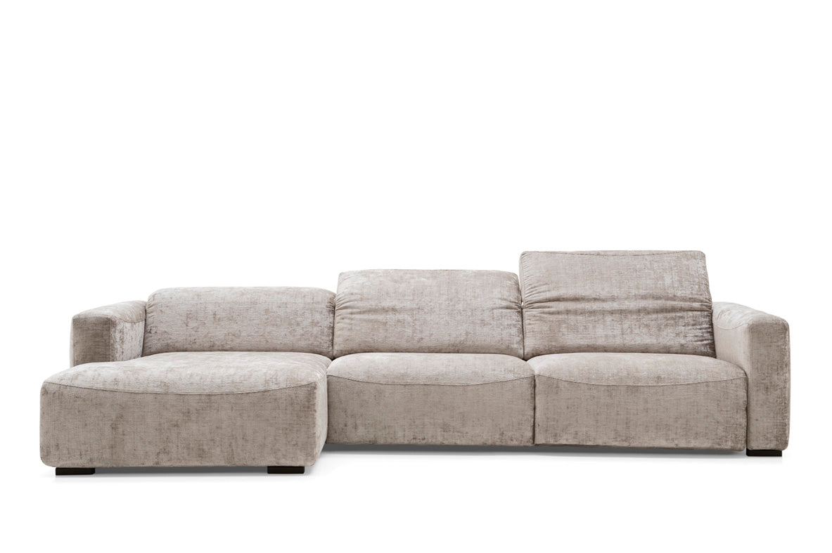 Left-sided upholstered WAVE corner sofa