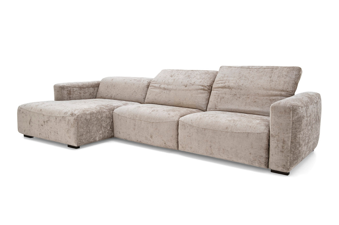 Left-sided upholstered WAVE corner sofa