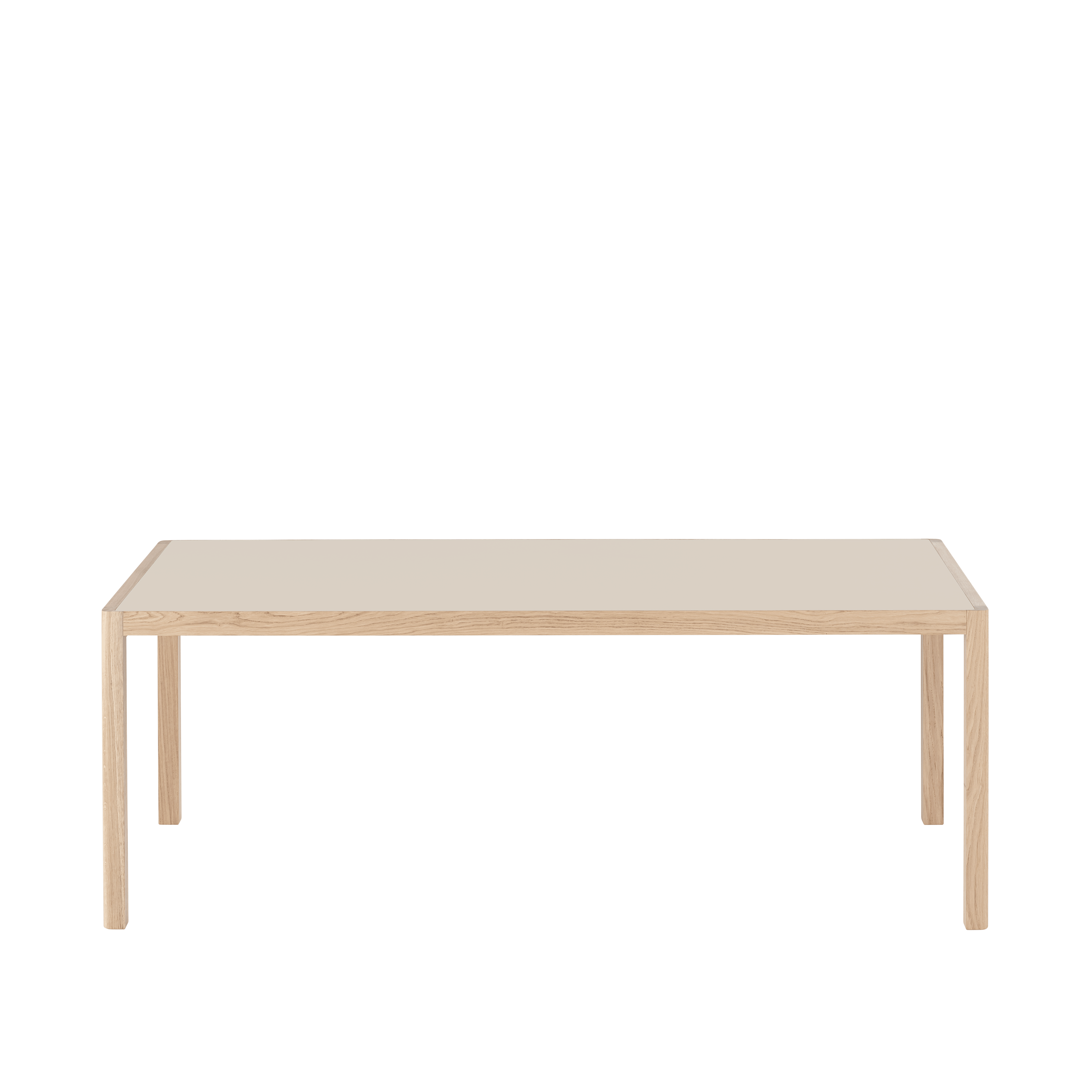 WORKSHOP table with gray linoleum and oak base