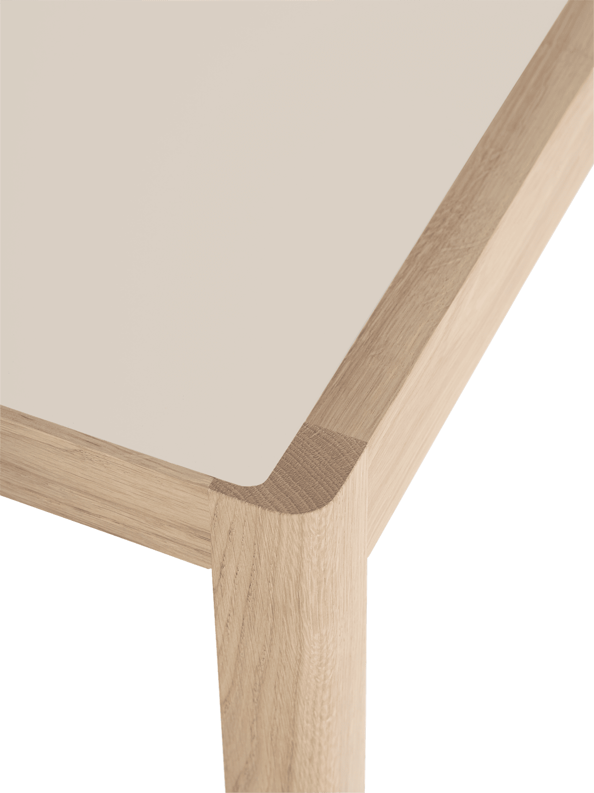 WORKSHOP table with gray linoleum and oak base