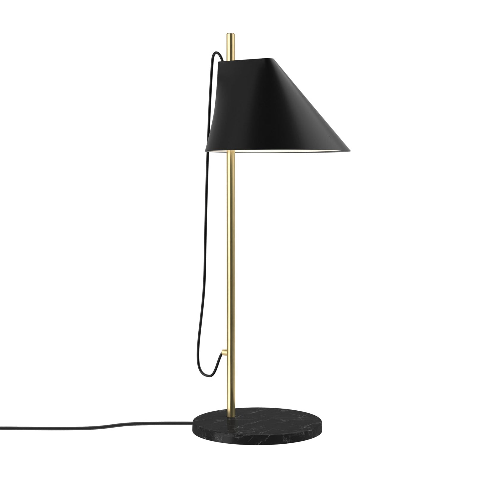 Tischlampe YUH schwarz mit messingfarbenem Fuß