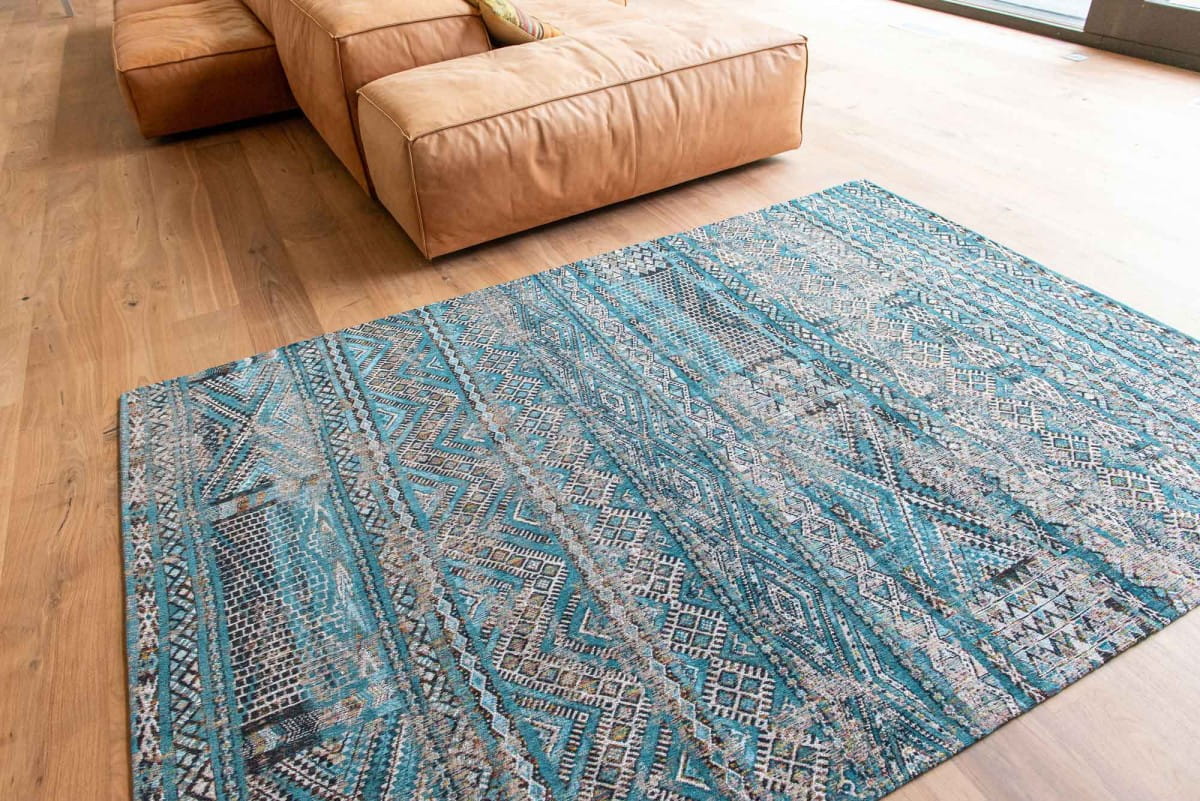 Dywan KILIM ZEMMURI BLUE błękitny – Louis de Poortere