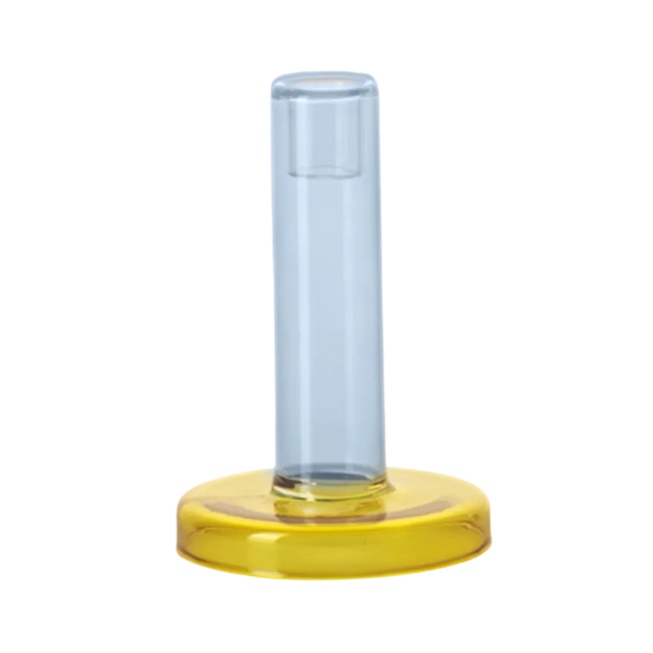Gelber BOLE Kerzenhalter mit Blau