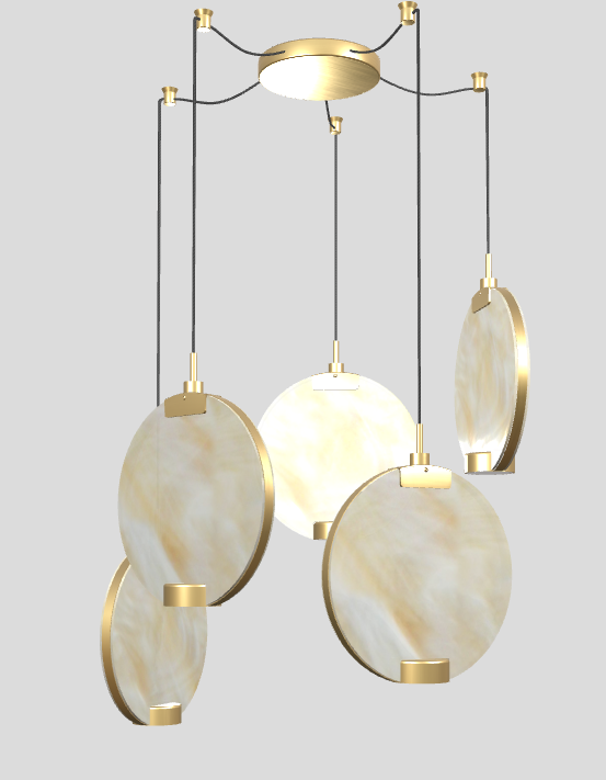 Pendant lamp HORO S5 brushed brass