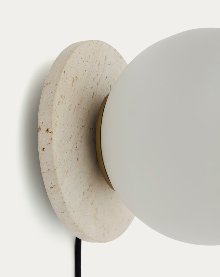 Lampa ścienna MALACHI jasnobeżowy trawertyn, marka Kave Home