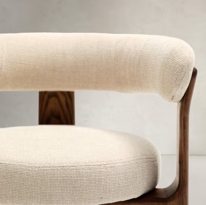 Sessel mit Armlehnen GRANITE beige Chenille mit dunklem Eschenfuß