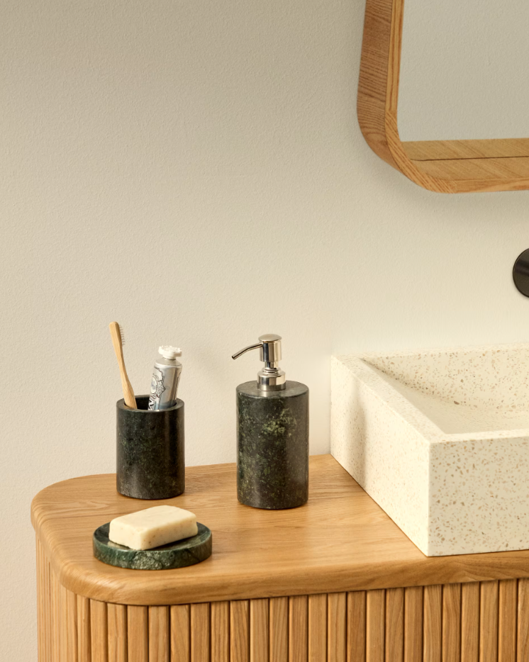 ELENEI Toothbrush Holder Green Marble