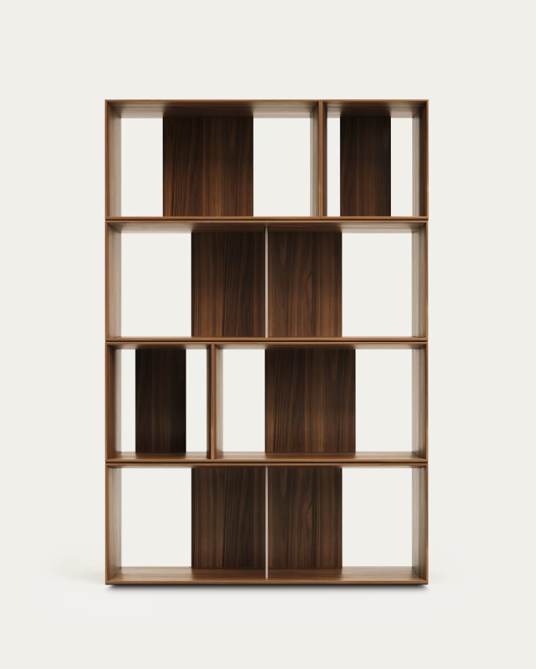 6-Modular Litto Nut Veneer bookcase