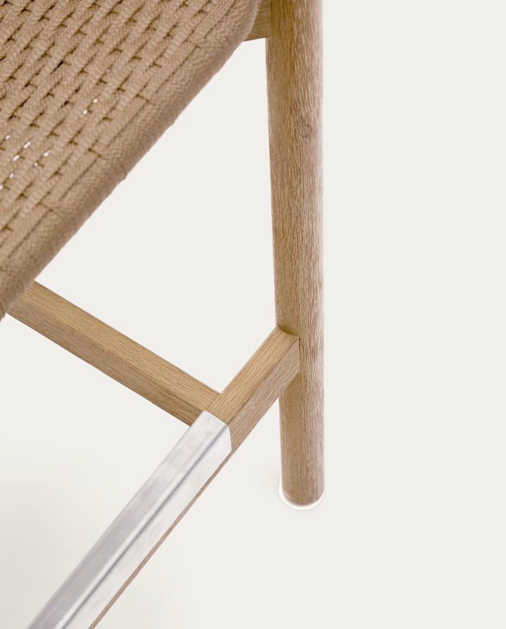 Arinella externe Hoker -Accation -Holz mit einem beige Seil