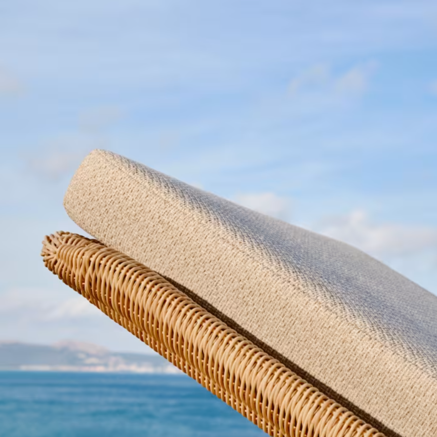 Liegestuhl GALEA Teakholz und Rattan