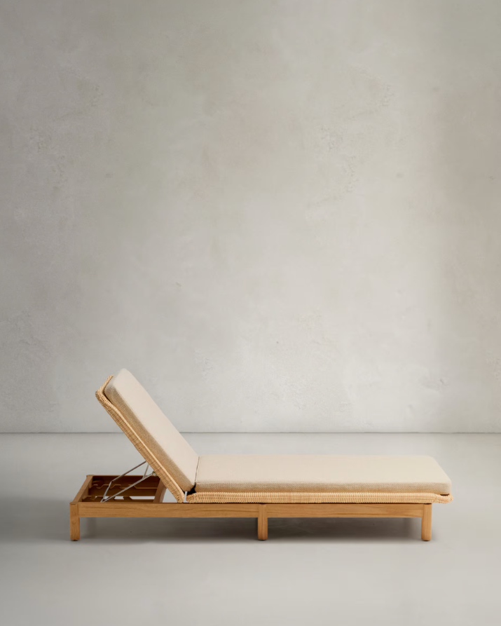 Liegestuhl GALEA Teakholz und Rattan