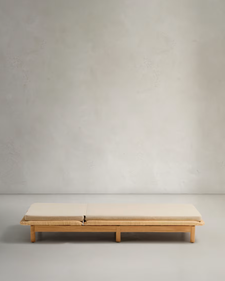 Liegestuhl GALEA Teakholz und Rattan
