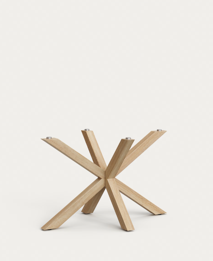 Schwarzer ARGO Tisch mit Holzimitat-Basis