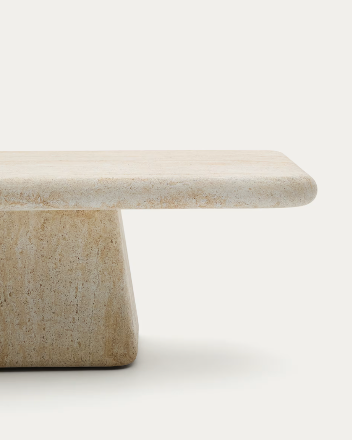 Outdoor Coffee Table DRASI Cement Imitating Travertine