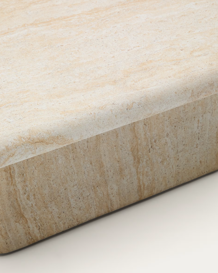 Outdoor Coffee Table DRASI Cement Imitating Travertine