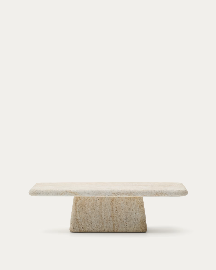 Outdoor Coffee Table DRASI Cement Imitating Travertine