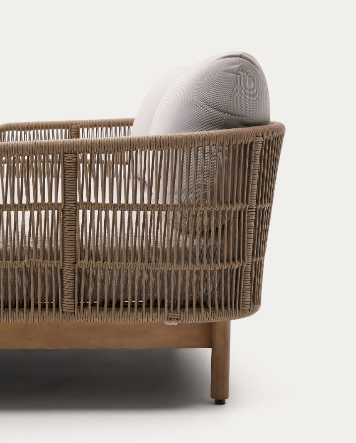 Double Garden Lounger CATALINA made of light acacia wood