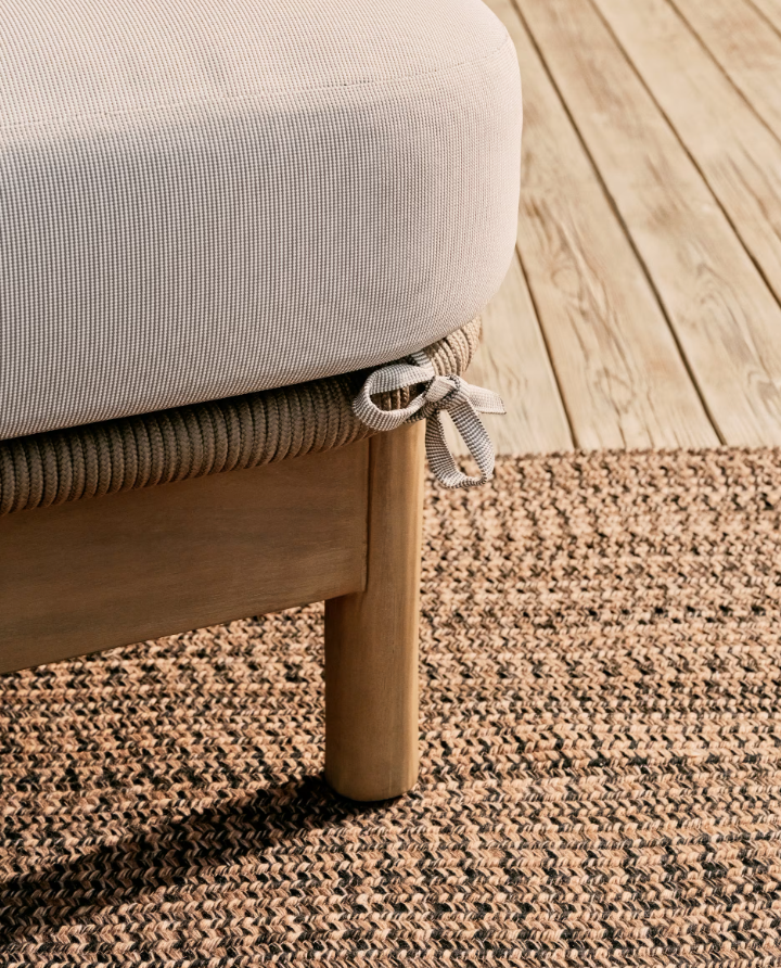 Double Garden Lounger CATALINA made of light acacia wood
