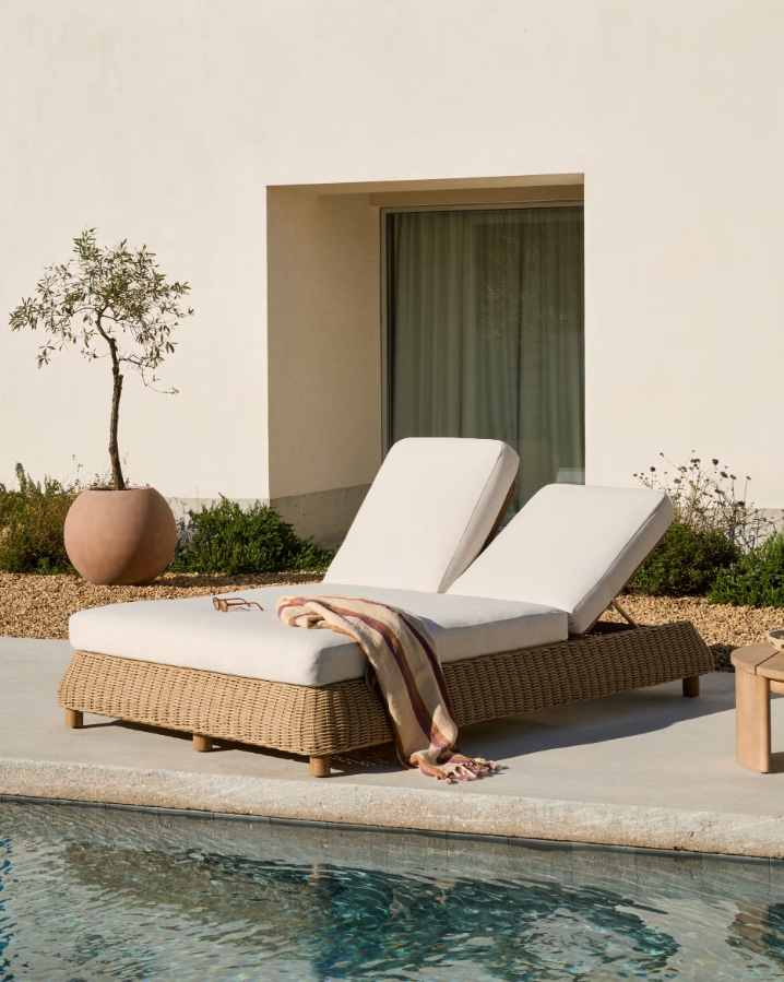 Double Lounger MERIA synthetic rattan
