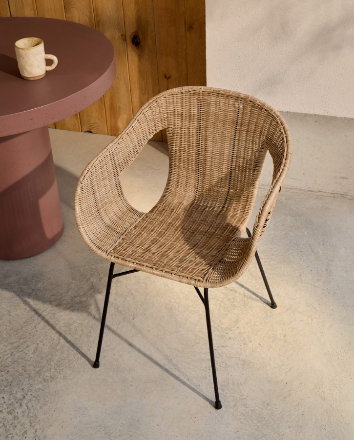 ELTIERA Outdoor Chair Synthetic Rattan with Steel Base