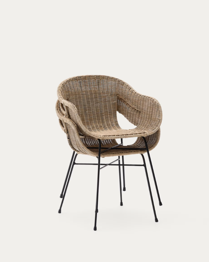 ELTIERA Outdoor Chair Synthetic Rattan with Steel Base