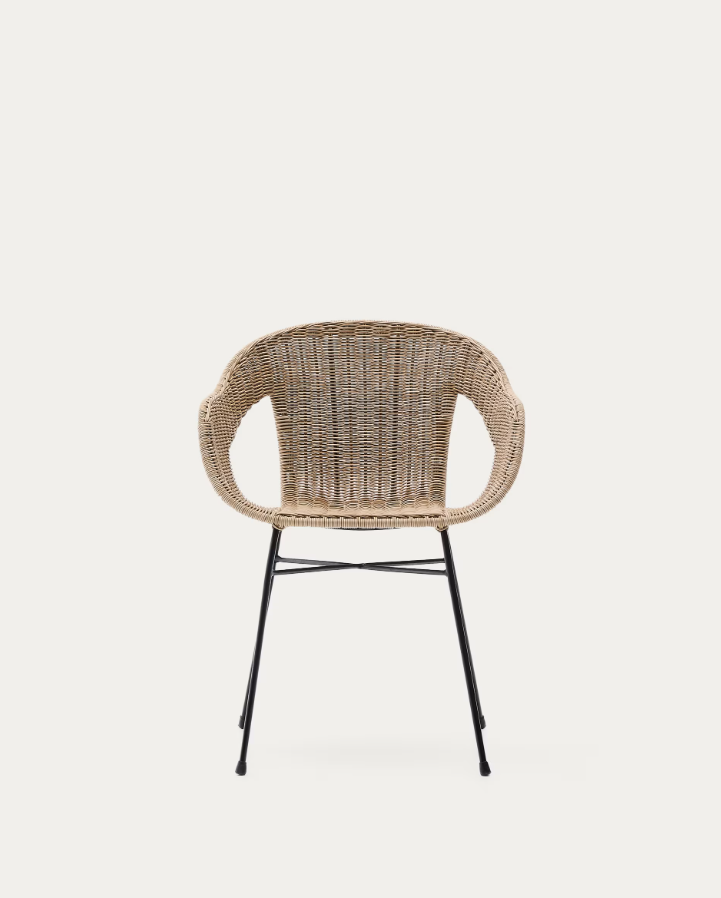 ELTIERA Outdoor Chair Synthetic Rattan with Steel Base