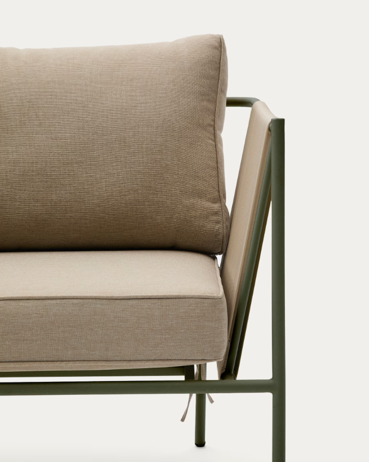 Outdoor Armchair ZIVIA linen ecru with Steel Base