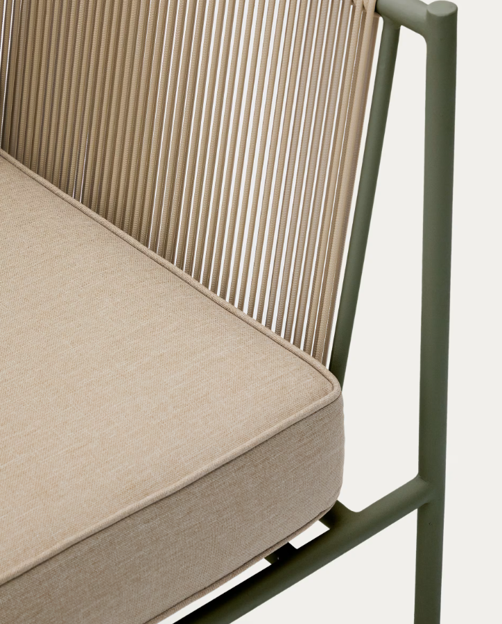 Outdoor Armchair ZIVIA linen ecru with Steel Base