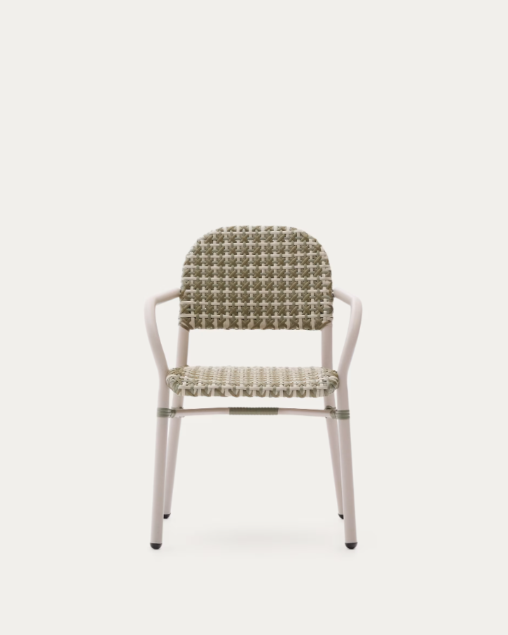 Tuccia Rattan garden chair with an aluminum base