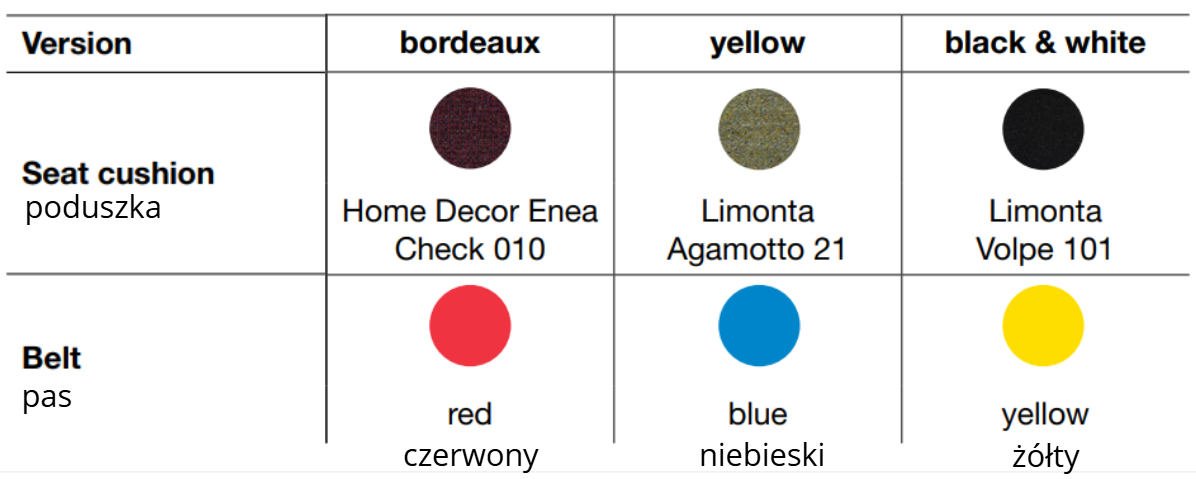 TWAIN ottoman customized with a black beech base