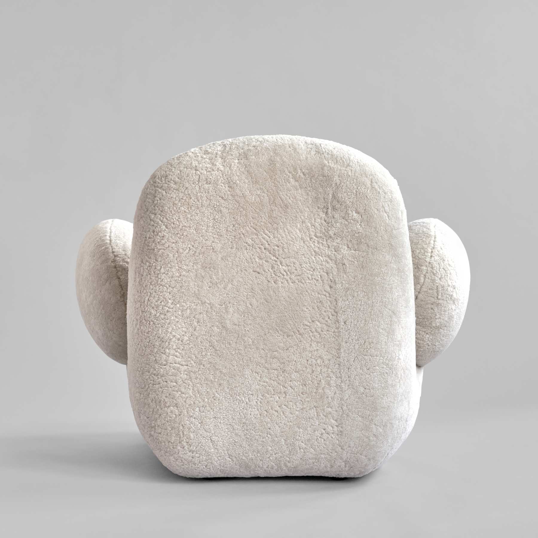 Sheepskin fabric armchair TOE FLAT broken white
