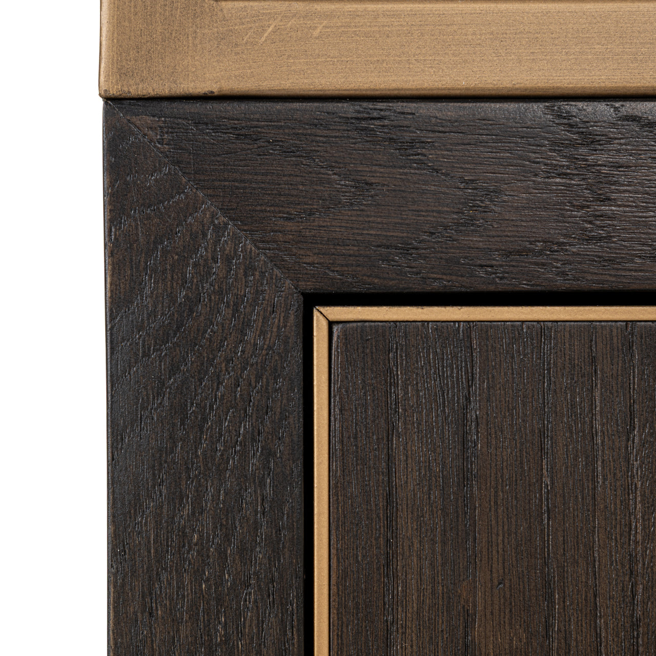 Regal CARTER Eichenfurnier mit goldenem Rahmen