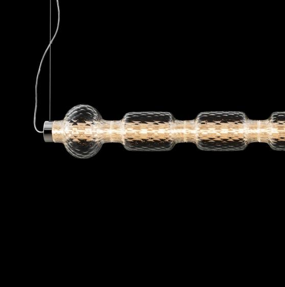 Lampa wisząca ALAMBICCO HORIZONTAL dmuchane szkło z oświetleniem LED