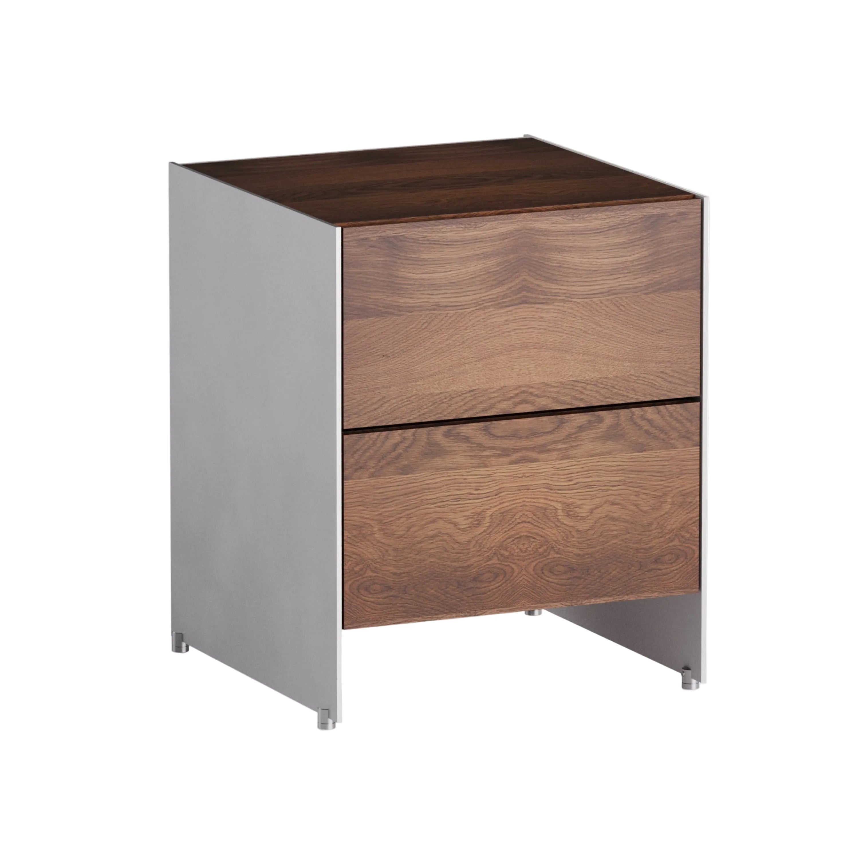 ALOOX 40 Cabinet in Dark Oak Wood with Aluminum Finish